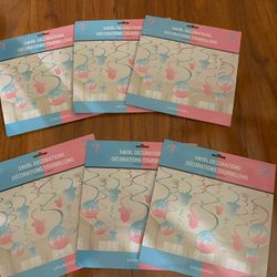 6 Swirl Decoration Gender Reveal