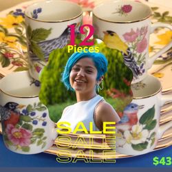 The Songbird Collection 8 Plates 6”+ 5 Mugs by Elizabeth Golz.