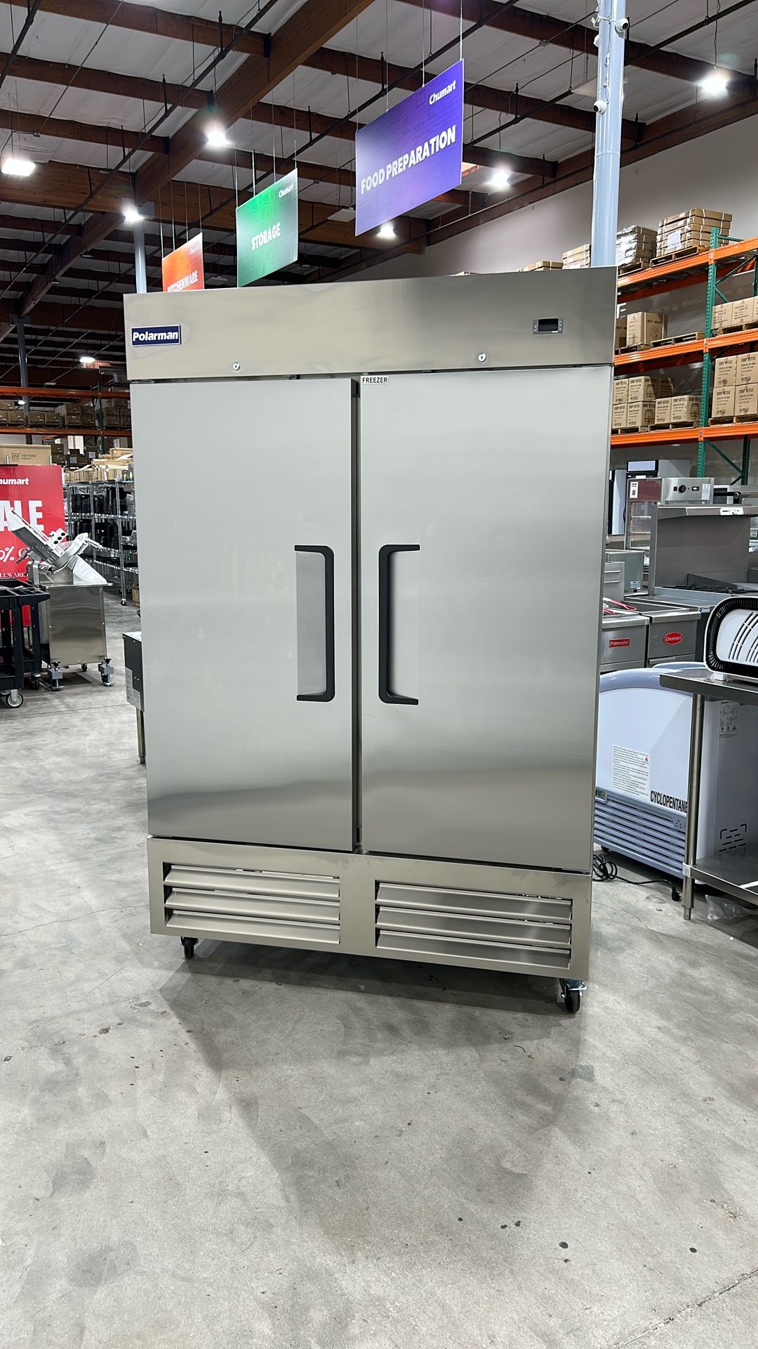 53 15/16" Reach-In Freezer – Polarman PLM-54FS Stainless Steel, Solid Double Doors