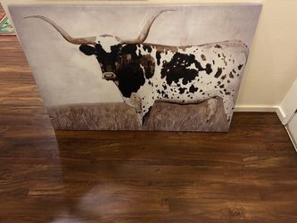 Large Longhorn Canvas Wall Art – 60” x 40