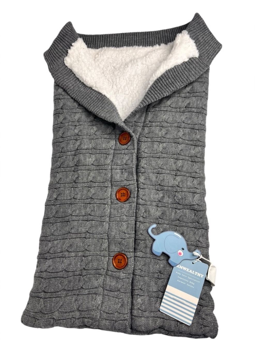 Cozy Newborn Baby Swaddle Blanket Unisex Infant Wrap Soft 0-6month Cable Knit