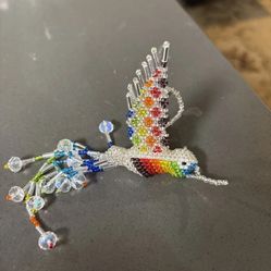 Handmade Beaded Bird Keychain
