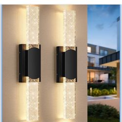 23.5in Large Size Outdoor Wall Light Fixtures with Crystal Bubble Glass,