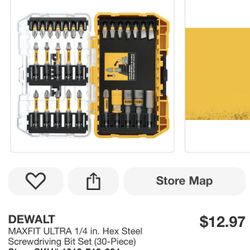 DEWALT MAXFIT ULTRA 1/4 in. Hex Steel Screwdriving Bit Set (30-Piece) Store SKU# 1010-713-394