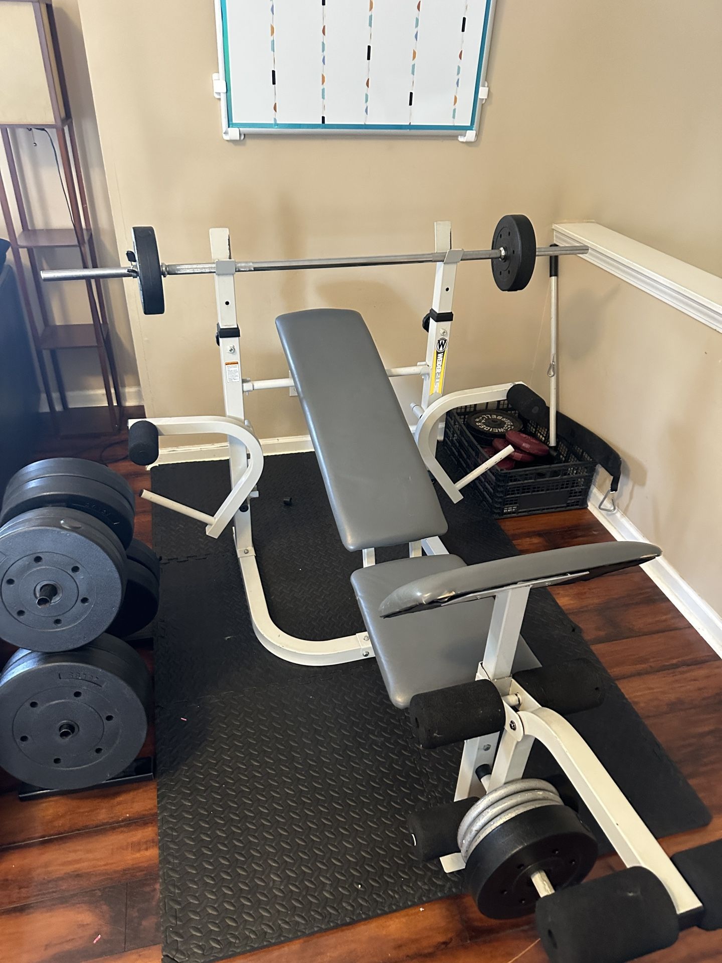 🏋️♂️ Home Gym Bench Press + Dumbbells + Weights – $200 – Pick Up Only 💪