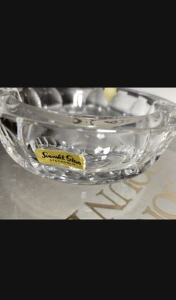 ORREFORS SWEDEN CRYSTAL VOTIVE - BOWL CANDY DISH 4.5"×2" - V35