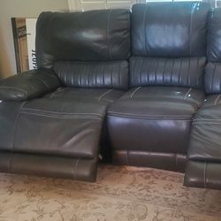 2 Black Leather Couches 