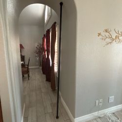 Black Floor-to-Ceiling Tension Curtain Rod – 90” Adjustable