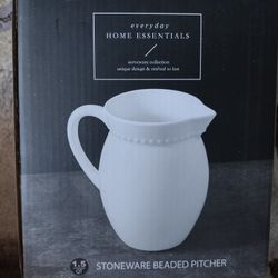 1.5 Qt Stoneware Beaded Pitcher