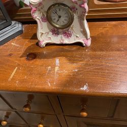 Beautiful Small Porcelain Antique Ansonia Wind Up Mantle Clock