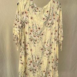 Hnm Size 8 (medium) Yellow Floral Dress