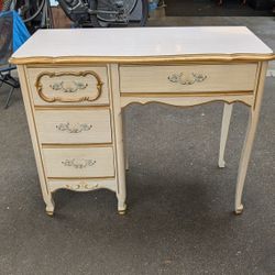 Traditional White And Gold Desk