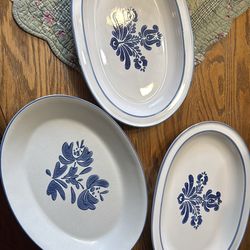 Three Pfaltzgraff Yorktown Serving Platters