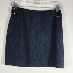 Bebe Grey Mini Skirt With Belt Buckle On The Sides Career Size 8