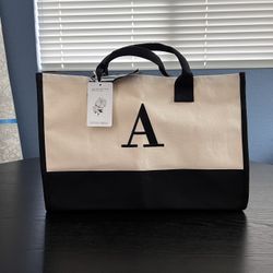 Letter “A” Canvas Tote Bag!
