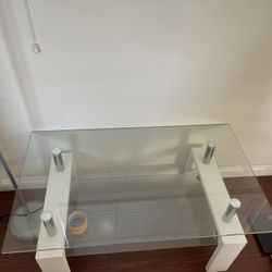 White glass coffee table