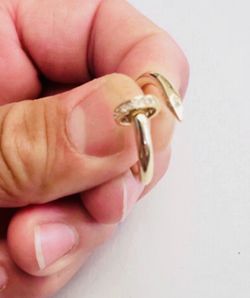 10K Yellow Gold Nail Ring For Wedding CUBIC ZIRCONIUM STONES Sizes 6, 6.5, 7, 7.5, 8 and 8.5