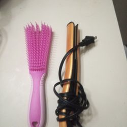 Flat Iron And Detangling Brush
