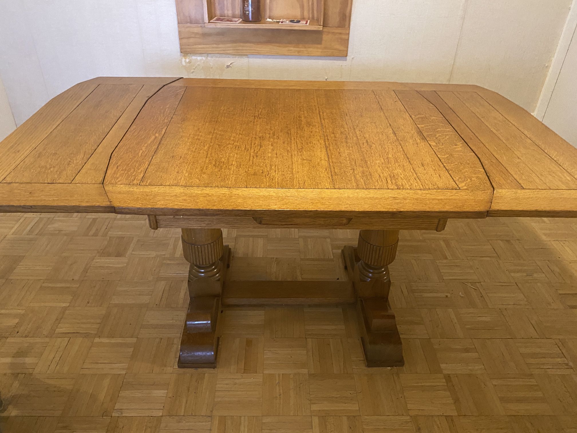Antique Dining Table With Sliding Leaves