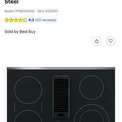 GE Profile - 30 in. Wide 4 Element Built-In Downdraft Electric Cooktop with Power Boil on Dual-Ring
