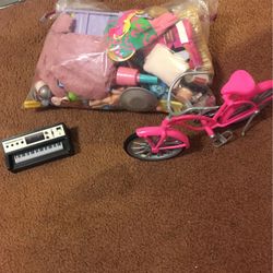 Barbie’s Keyboard , Bike, Misc Lot 