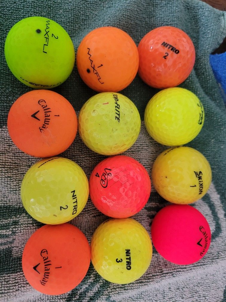 Dozen Colored Golf Balls $12 Per Dozen Your Choice