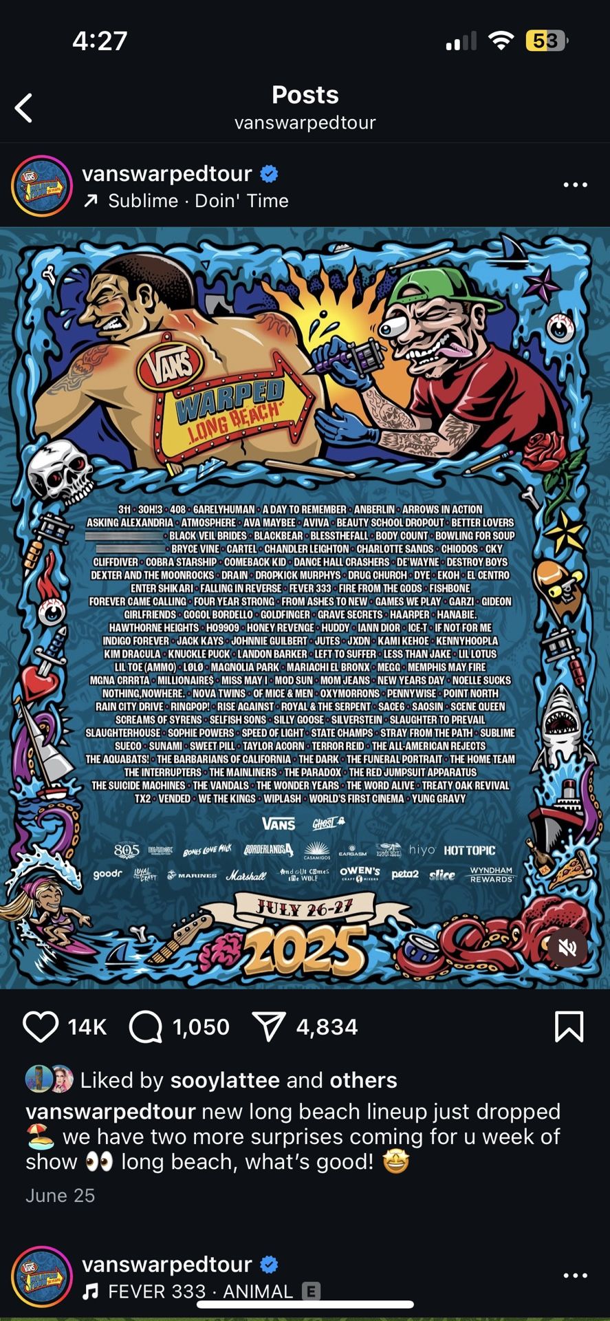 x2 WARPED TOUR LONG BEACH 2025