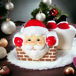 Vintage Wicks N Sticks Santa Book Ends 