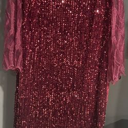 Burgundy dress with sequins