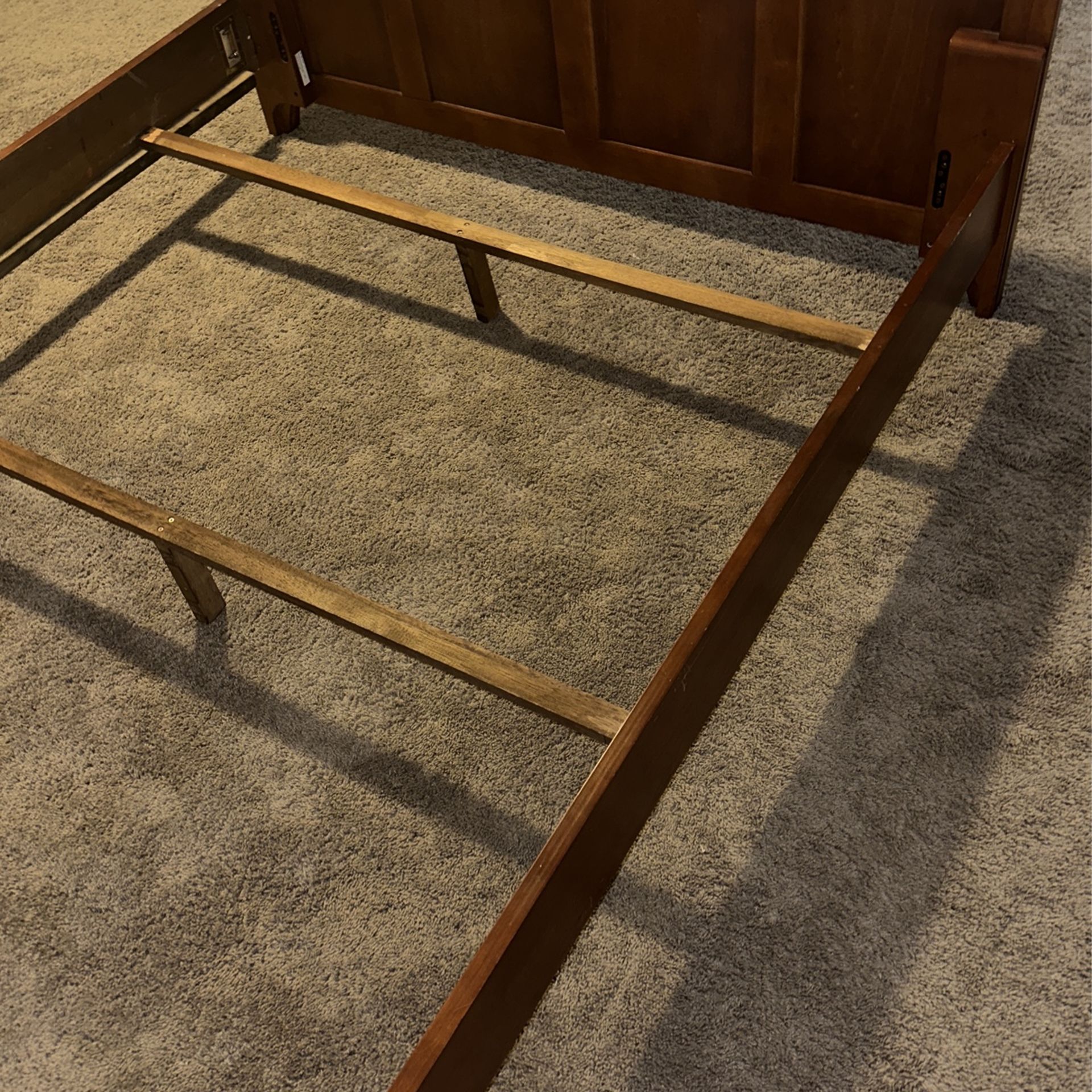 Bed Frame, Solid wood, Queen ( Box Spring & Chair included) for Sale in
