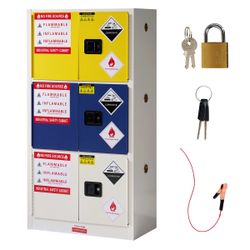 32-40 gal Flammable Safety Cabinet, 65x34x18 in, 3-in-1 Storage, Adjustable Shelves, Cold-Rolled Steel, for Industrial, Yellow/Blue/White