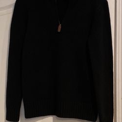 Men’s Ralph Lauren Black Cashmere 3/4 Zip Sweater Small