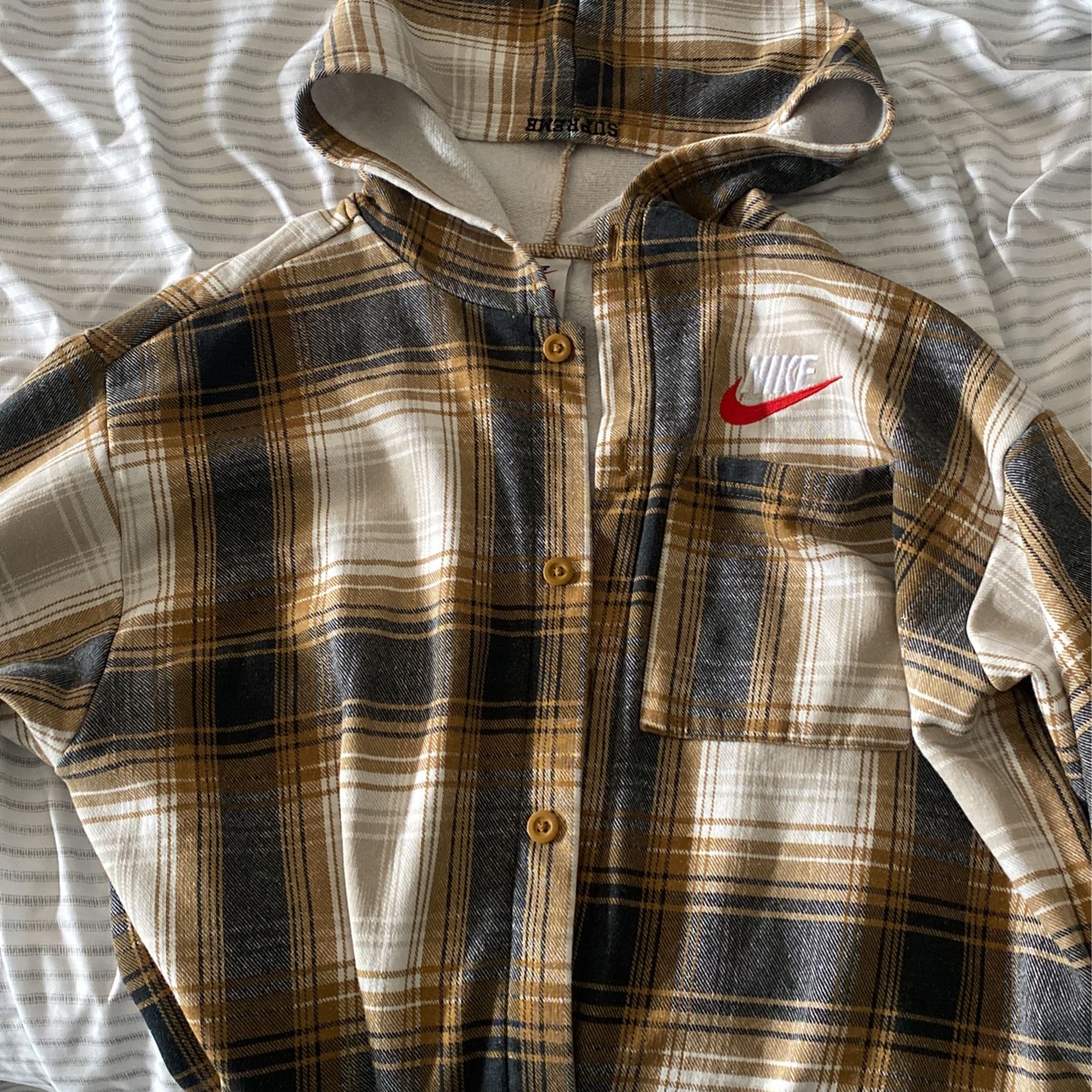 Supreme x Nike Plaid Jacket Mustard Size Medium