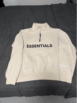Fear of God Essentials FW20 Oatmeal Mockneck Half Zip Size L