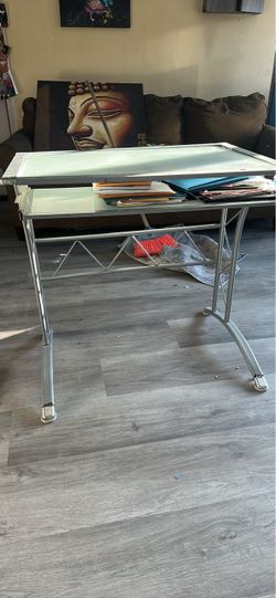 Glass top desk