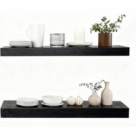Solid wood floating shelf