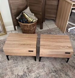 Pair Low Scandinavian modern side tables
