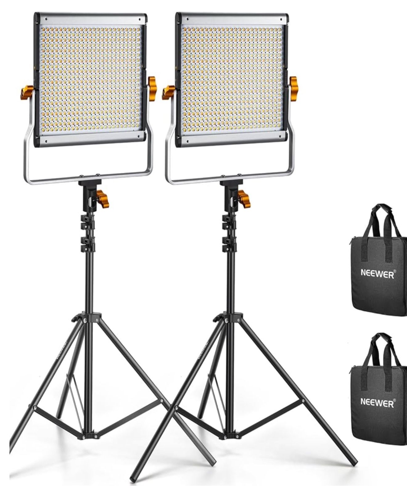 2 Packs Dimmable Bi-Color 480 LED Video Light