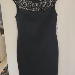 Black Calvin Klein Has Hand Beaded Neckline