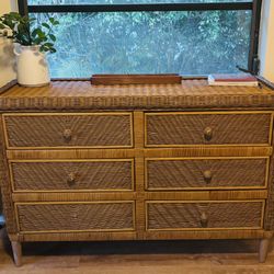 6 Drawer Wicker Dresser