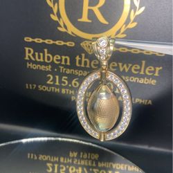 10k Gold Football Pendant 