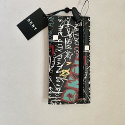 DKNY graphic wallet with ziped pocket