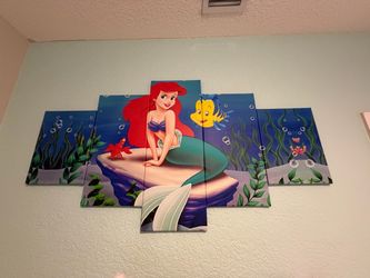 Little Mermaid 5-Panel Canvas Wall Art