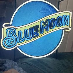 Blue Moon  Neon Bar Light