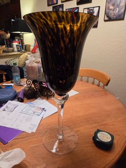 Tall Brown/Yellow Vase
