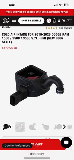 COLD AIR INTAKE FOR 2019-2026 DODGE RAM 1500 / 2500 / 3500 5.7L HEMI (NEW BODY STYLE)