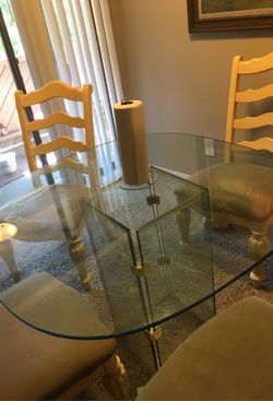 Antique chairs newly reupholstered and table