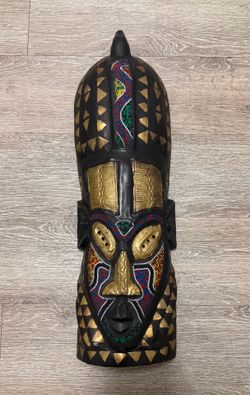African mask Statue Authentic Ashanti Vintage 24in