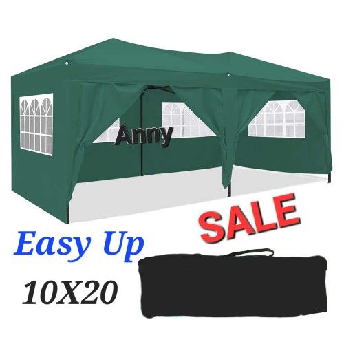 10x20  Pop up Canopy Tent with 6 sidewalls Easy Up Outdoor Canopy Wedding Party Tents for Parties,Carpa