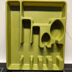 Vtg Rubbermaid Silverware Drawer Organizer Avocado Green 2922 MCM Flatware Tray